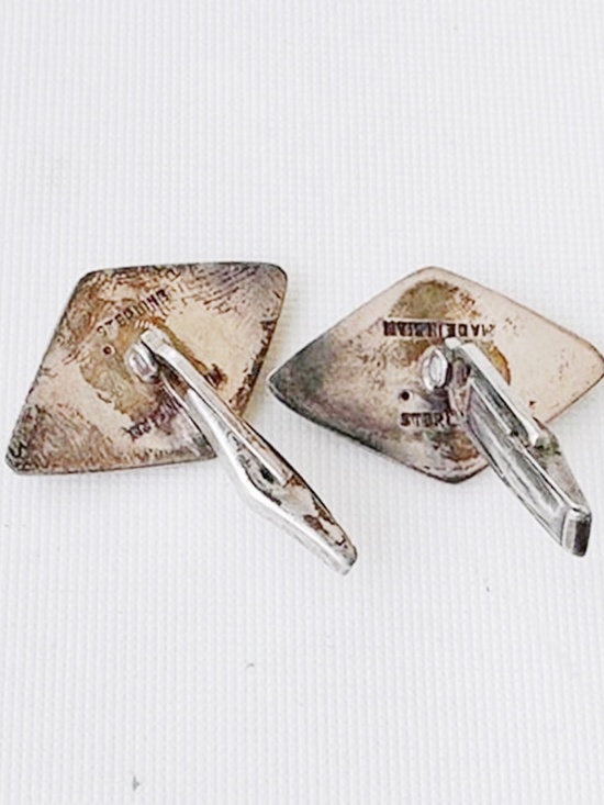 Vintage Silver Tie Clasp - Etsy New Zealand Vintage Siam Sterling Silver 925 Niello Diamond Shape Cufflinks 1.2\